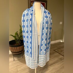 Gretchen Scott Designs Blue and White Polka Dot Scarf